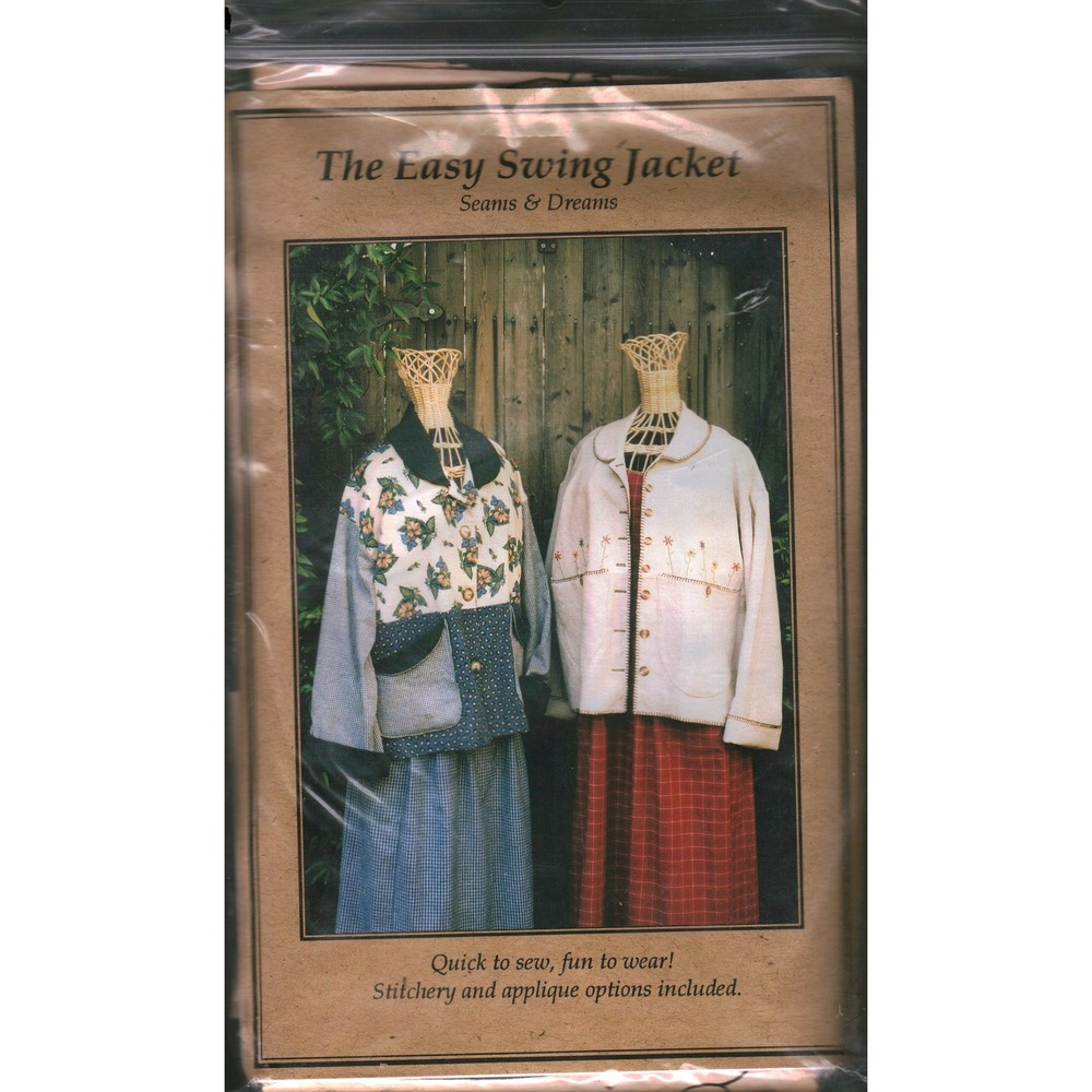 Seams & Dreams The Easy Swing Jacket Sewing Pattern Stitchery Applique Options